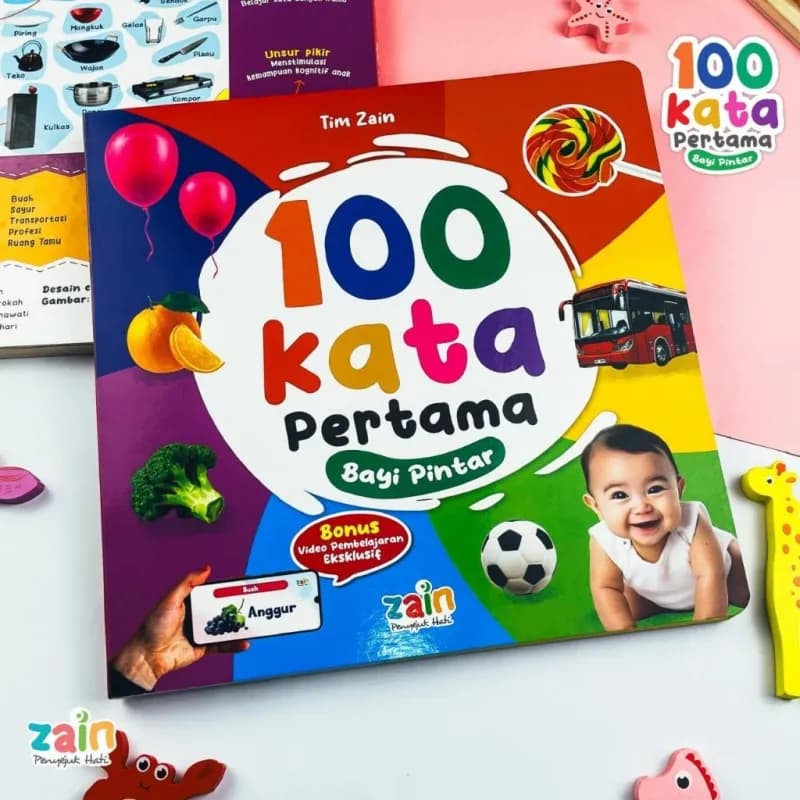 100 kata pertama Bayi Pintar - Buku aktivitas anak Boardbook