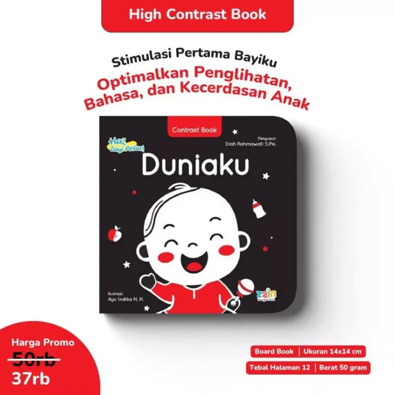 High Contrast Book | Stimulasi Pertama Bayi | Bangun Kecerdasan Anak dari Matanya